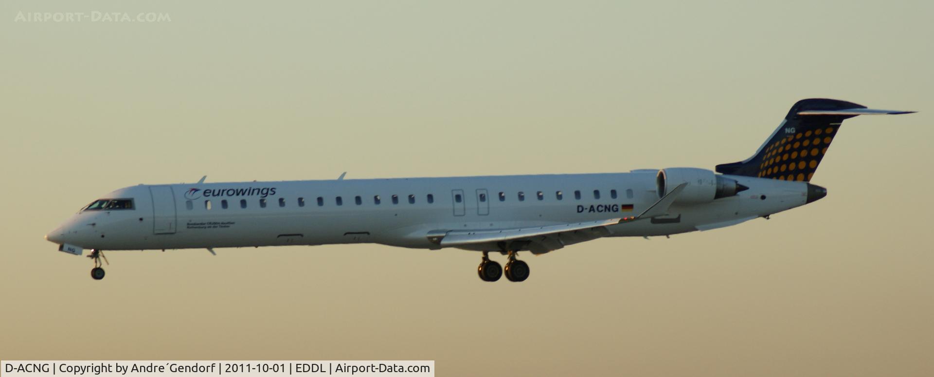 D-ACNG, 2009 Bombardier CRJ-900LR (CL-600-2D24) C/N 15245, Eurowings / Lufthansa Regional cs.,  landing at Düsseldorf Int´l (EDDL)