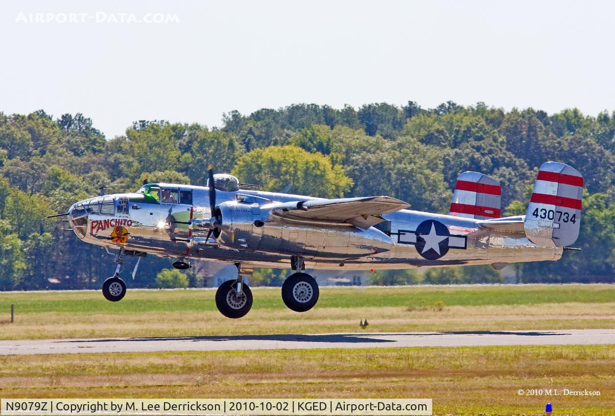 N9079Z, 1944 North American TB-25N Mitchell C/N 108-34009, Panchito takes off at Wings & Wheels Airshow KGED Oct. 2, 2010