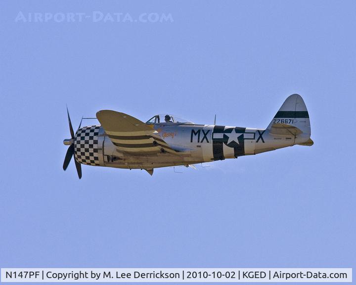 N147PF, 1945 Republic P-47D Thunderbolt C/N 399-55731, Arriving at Wings & Wheels Airshow, Sussex County Airport, Delaware, Oct. 2, 2010