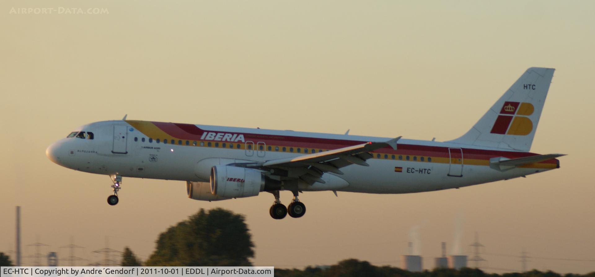 EC-HTC, 2001 Airbus A320-214 C/N 1540, Iberia,  landing at Düsseldorf Int´l (EDDL)