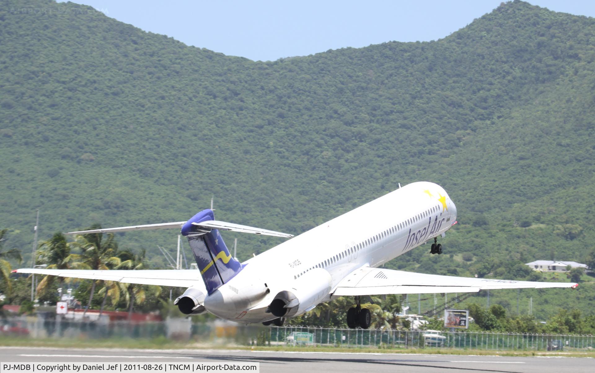 PJ-MDB, 1983 McDonnell Douglas MD-82 (DC-9-82) C/N 48021, PJ-MDB departing TNCM