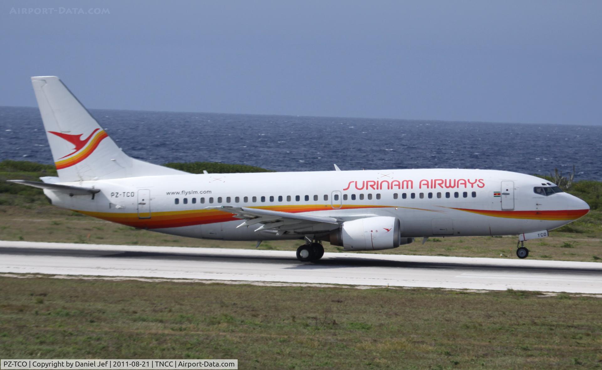 PZ-TCO, 1997 Boeing 737-36N C/N 28669, PZ-TCO deaprting TNCC