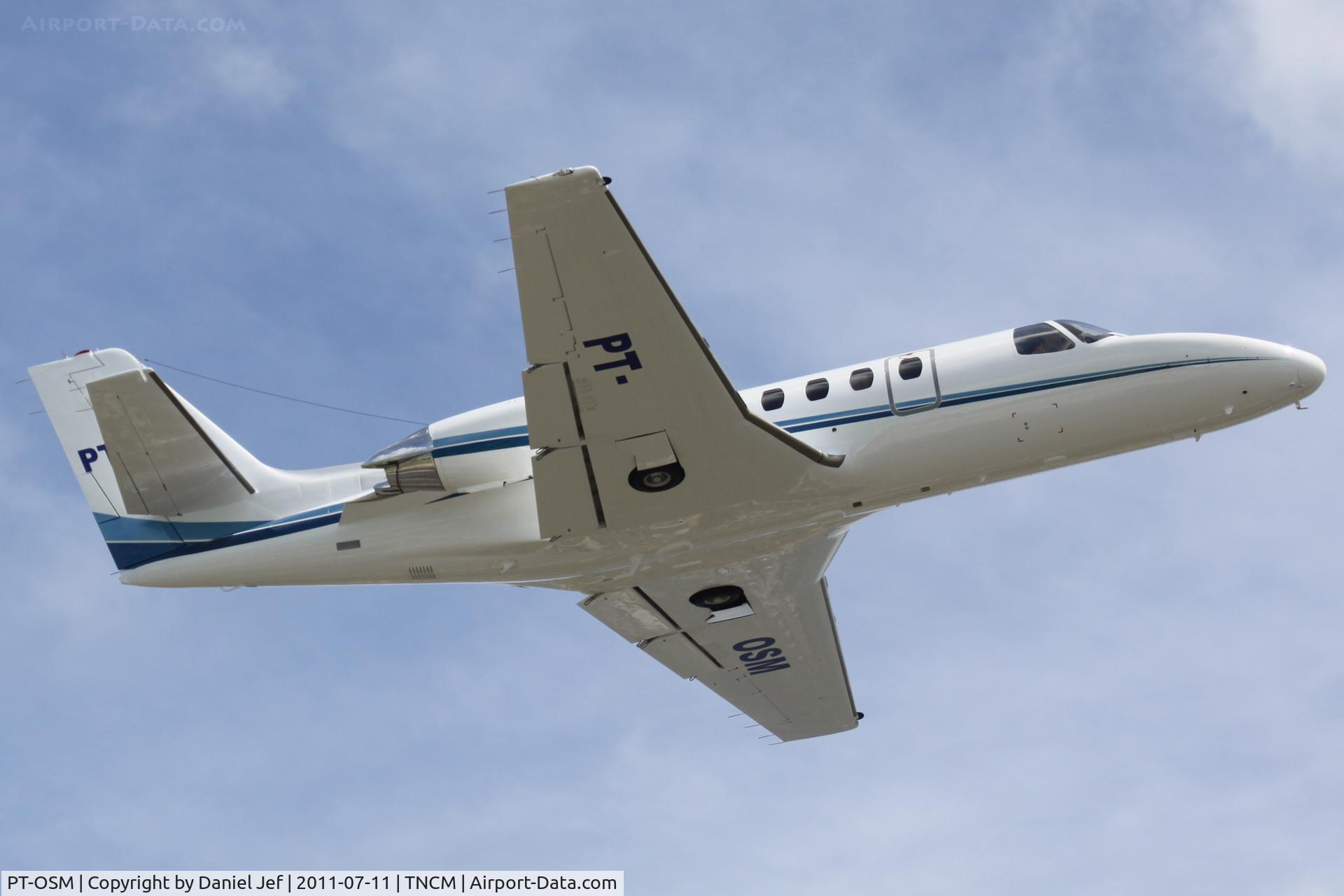 PT-OSM, 1988 Cessna S550 Citation IIS C/N S550-0160, PT-OSM departing TNCM