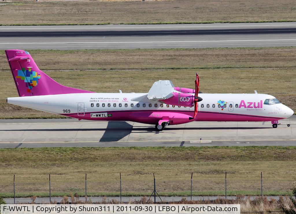 F-WWTL, 2011 ATR 72-600 C/N 969, C/n 969 - To be PT-ATB in special pink c/s, same as PR-AZV ;)