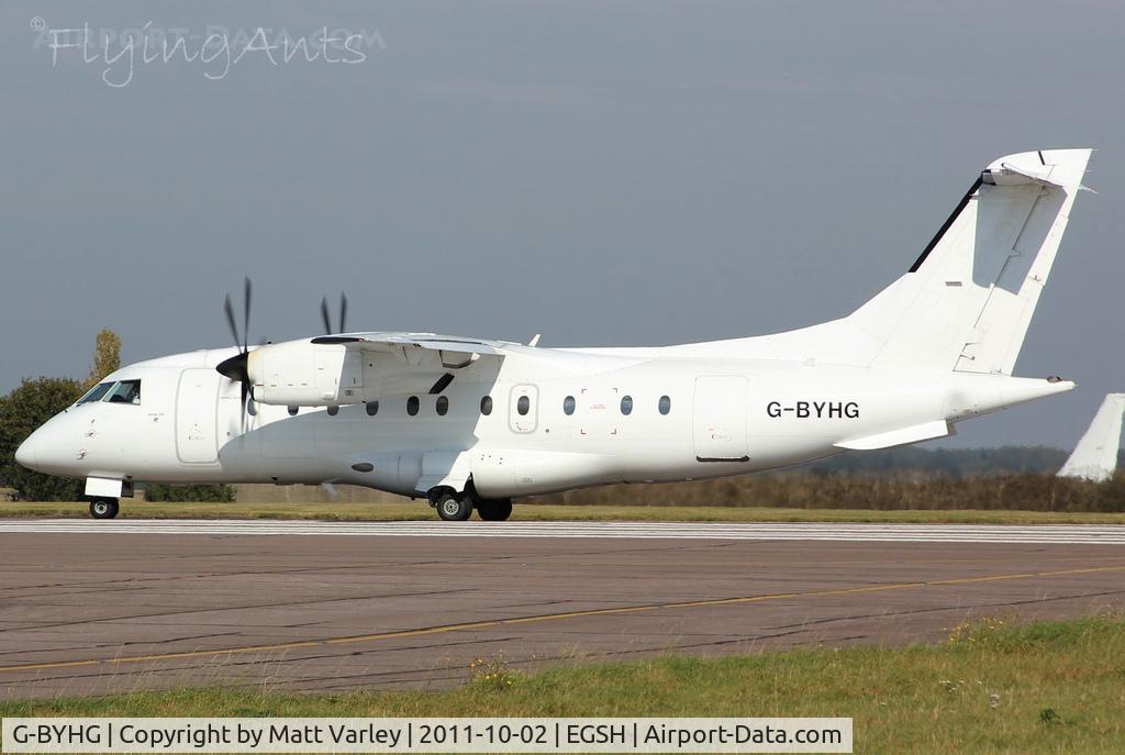 G-BYHG, 1998 Dornier 328-100 C/N 3098, Departing EGSH after an over night stay.