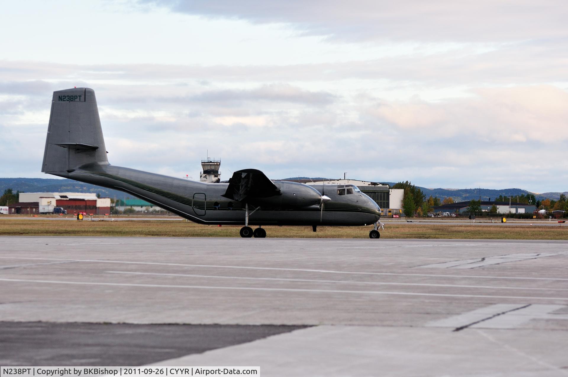 N238PT, 1965 De Havilland Canada DHC-4A Caribou C/N 238, Taxiing to runway 34 Goose Bay (CYYR) NL.