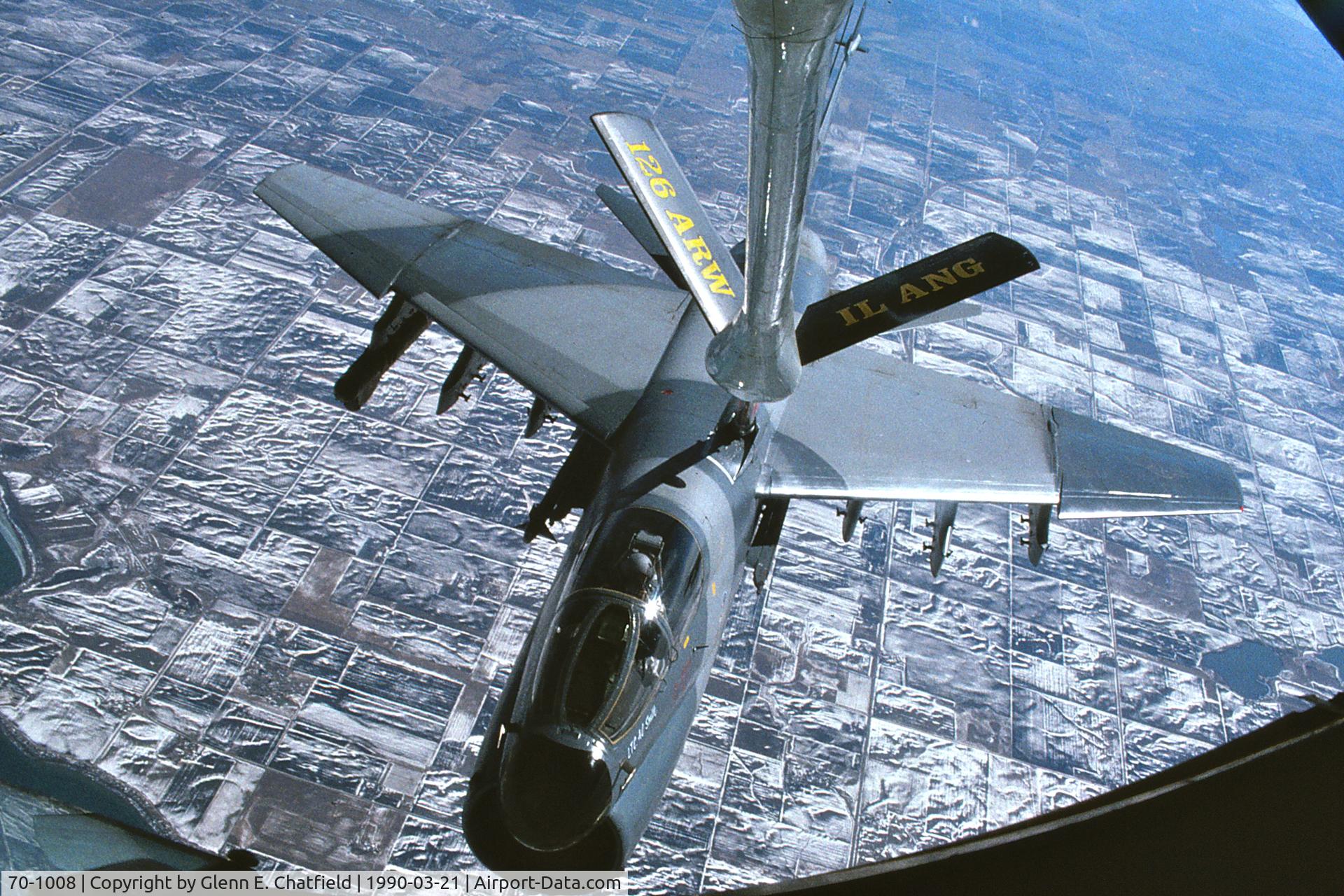 70-1008, 1970 LTV A-7D Corsair II C/N D-154, Refueling over Estherville, IA