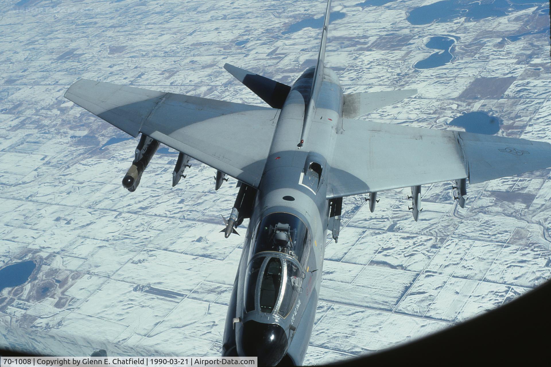70-1008, 1970 LTV A-7D Corsair II C/N D-154, Refueling over Estherville, IA