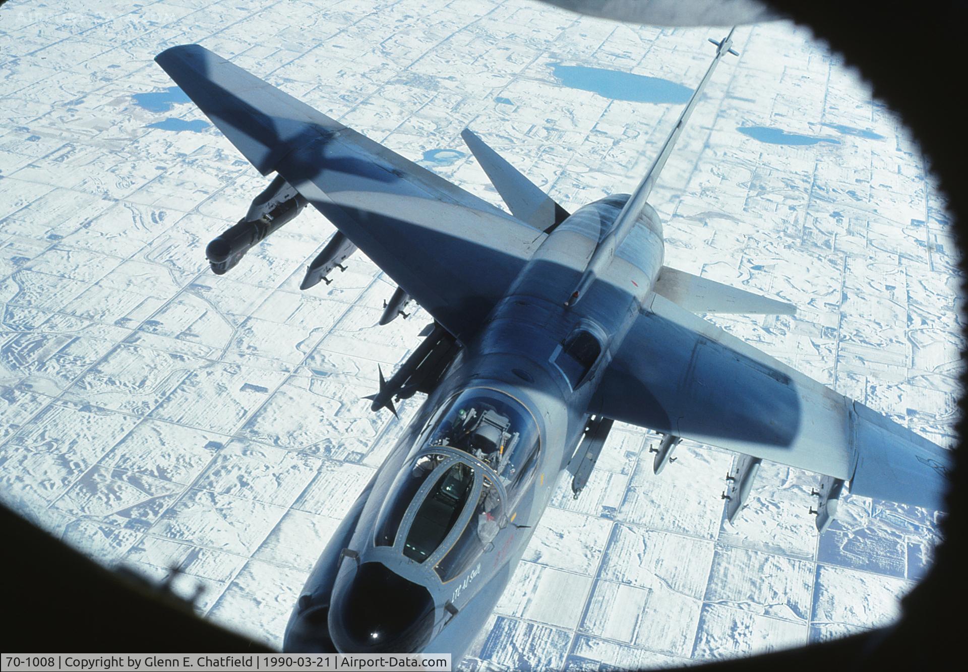 70-1008, 1970 LTV A-7D Corsair II C/N D-154, Refueling over Estherville, IA