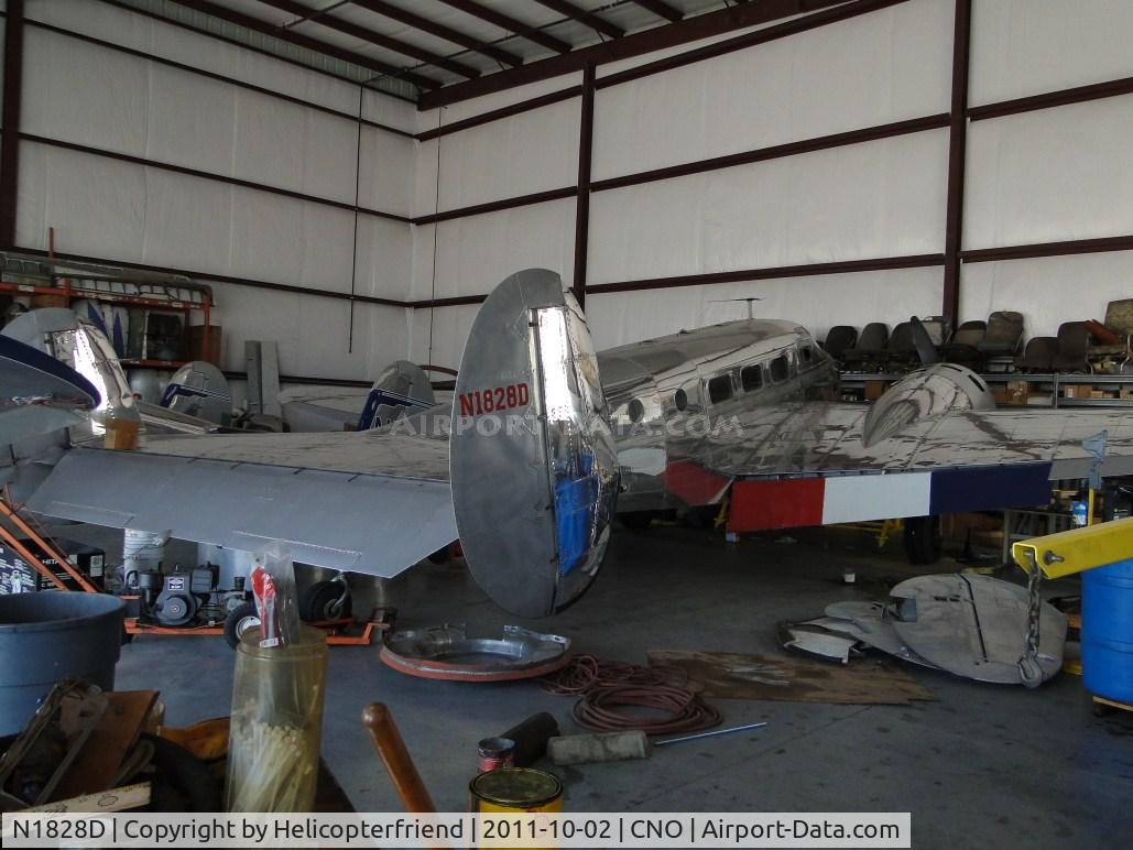 N1828D, 1952 Beech D18S C/N A-837, Parked with her sister ship N50Q