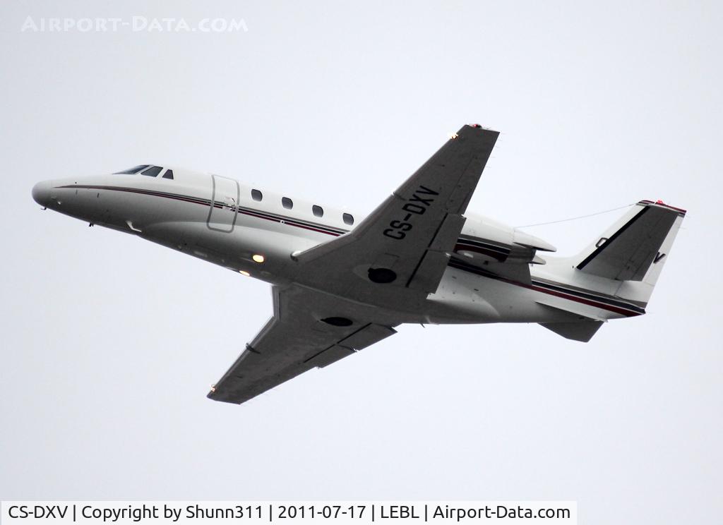 CS-DXV, 2008 Cessna 560 Citation XLS C/N 560-5782, Taking off from rwy 25L