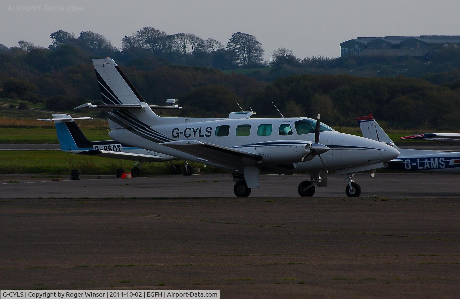 G-CYLS, 1982 Cessna T303 Crusader C/N T30300005, Oasis 303 Ltd's Crusader visiting Swansea Airport.