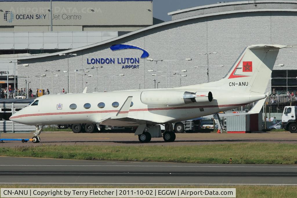 CN-ANU, 1982 Gulfstream G-1159A Gulfstream III C/N 365, Moroccan Govt Gulfstream III being towed back to hangar after completing engine runs