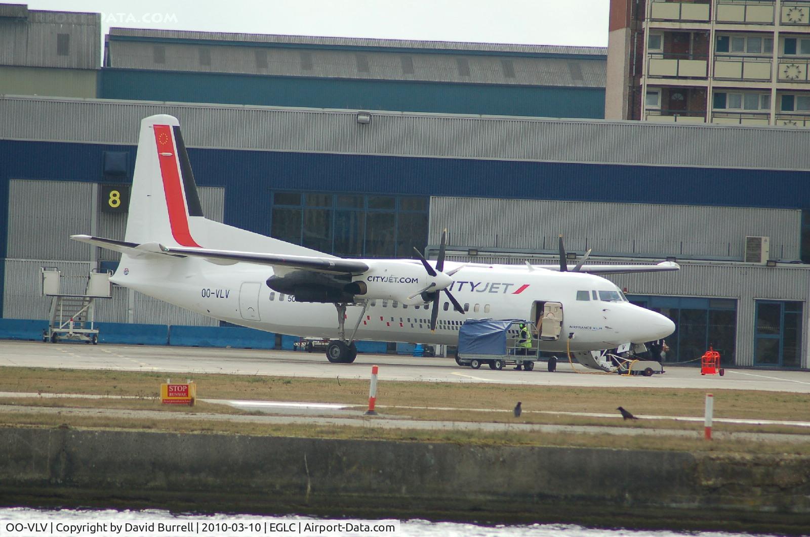 OO-VLV, 1989 Fokker 50 C/N 20160, CityJet Fokker 50 London City Airport