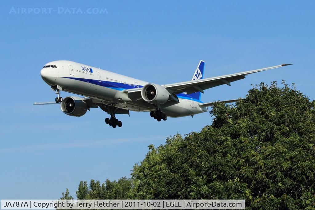 JA787A, 2010 Boeing 777-381/ER C/N 37949, 2010 Boeing 777-381ER, c/n: 37949 of ANA about to land at LHR