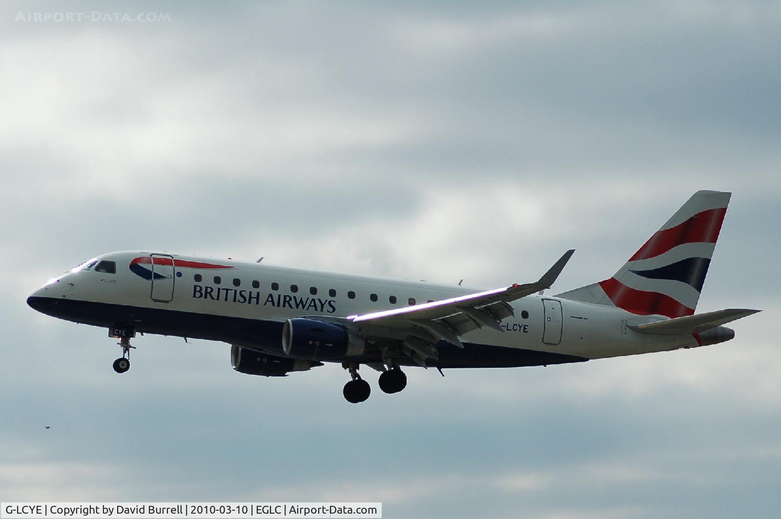 G-LCYE, 2009 Embraer ERJ-170-100STD C/N 17000296, British Airways Embraer ERJ-170STD landing at London City Airport