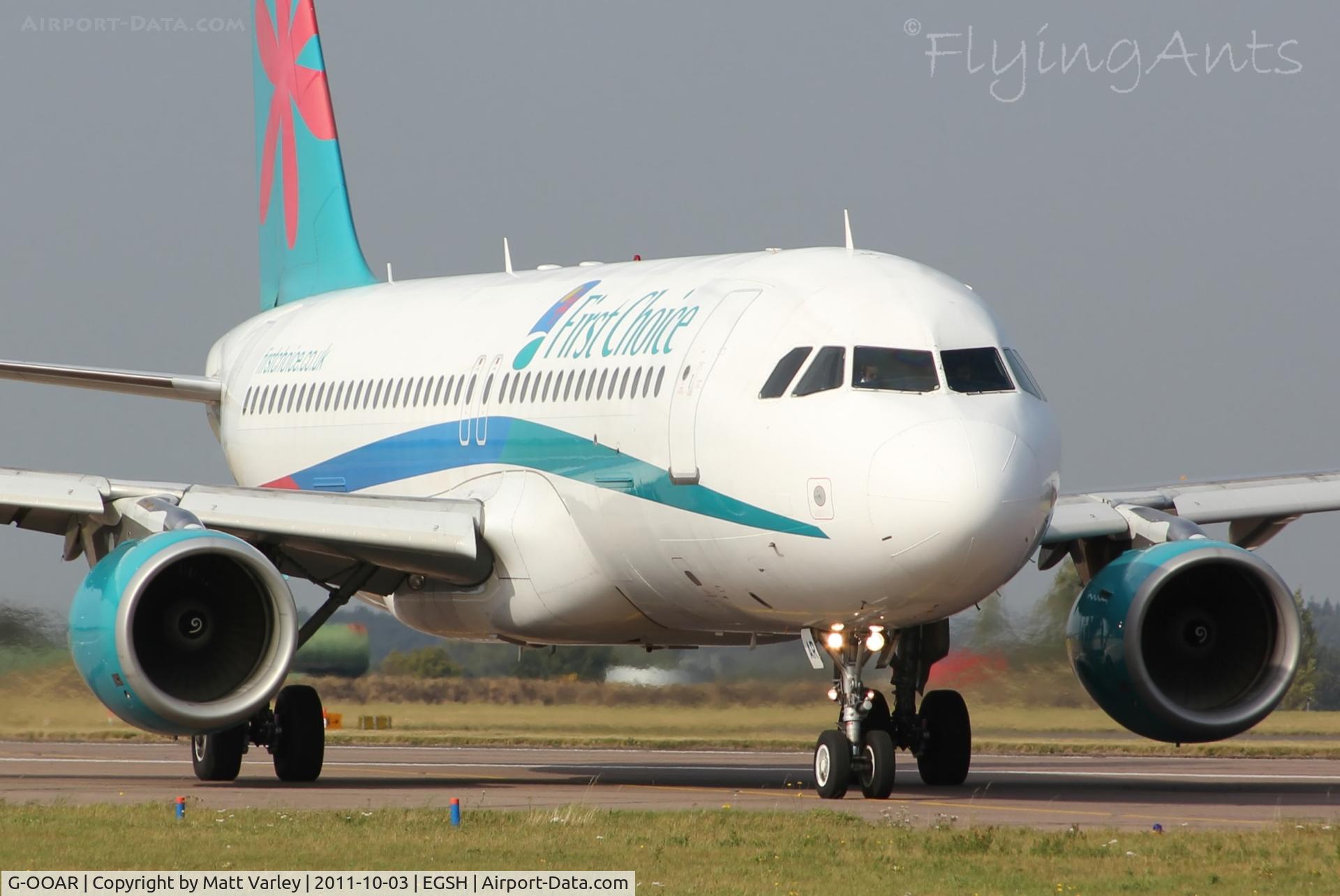 G-OOAR, 2000 Airbus A320-214 C/N 1320, About to line up on RWY 27 at EGSH.