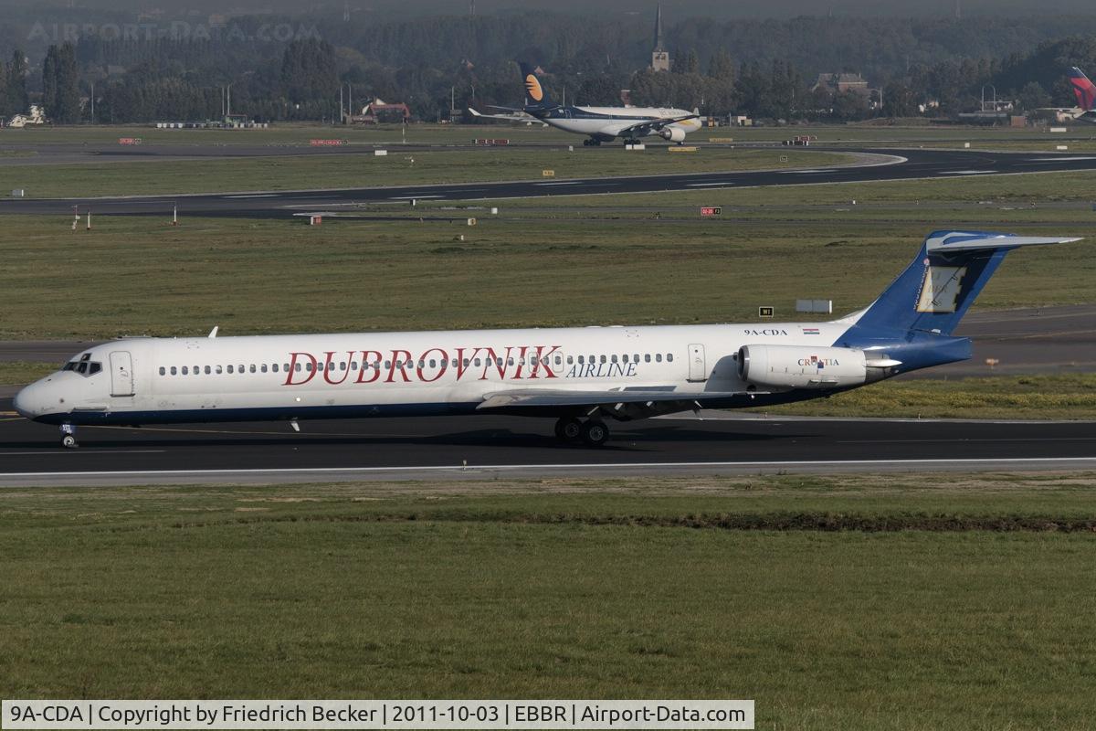 9A-CDA, 1987 McDonnell Douglas MD-83 (DC-9-83) C/N 49602, decelerating after touchdown