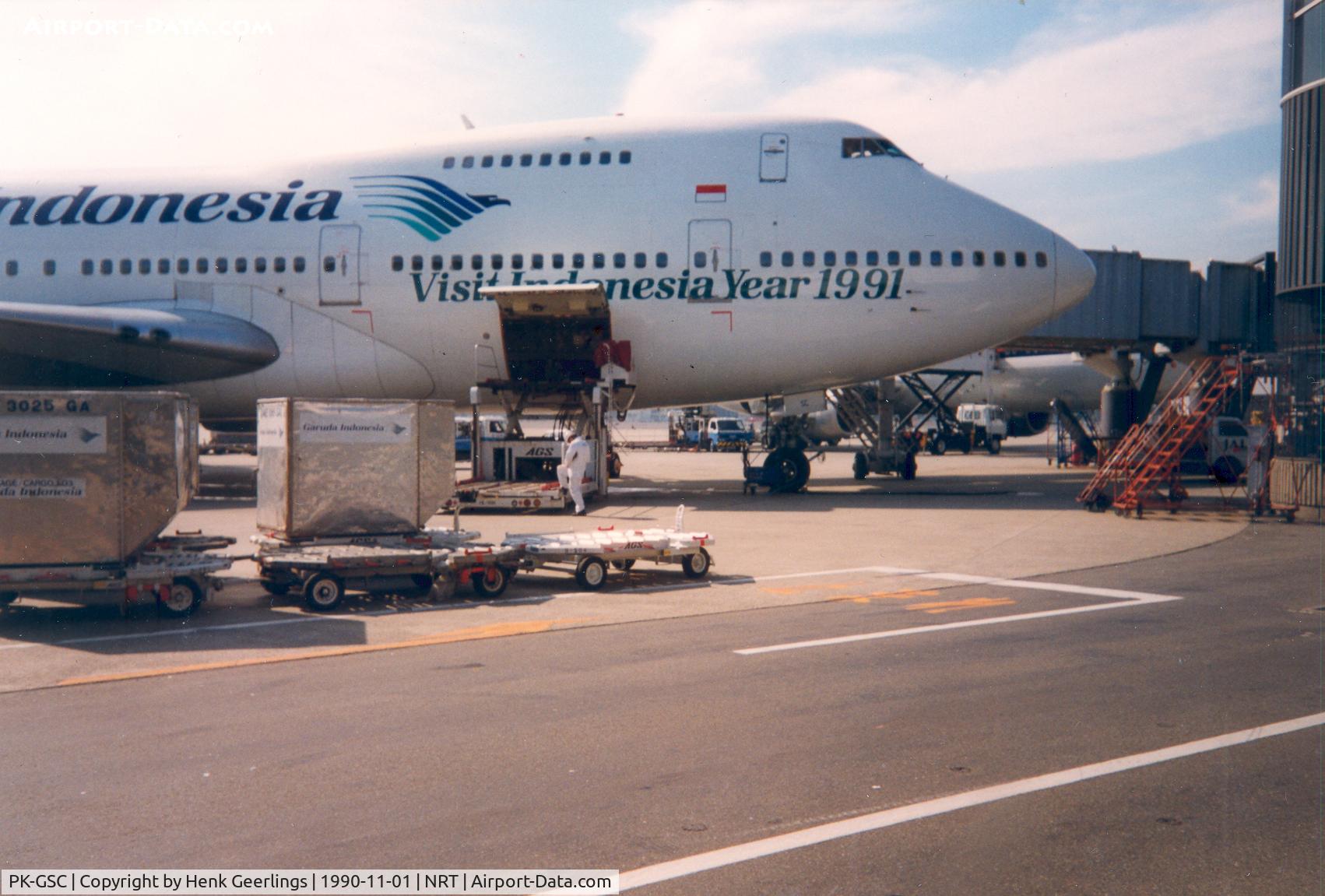 PK-GSC, 1980 Boeing 747-2U3B C/N 22248, Garuda Indonesia. Spcl logo  