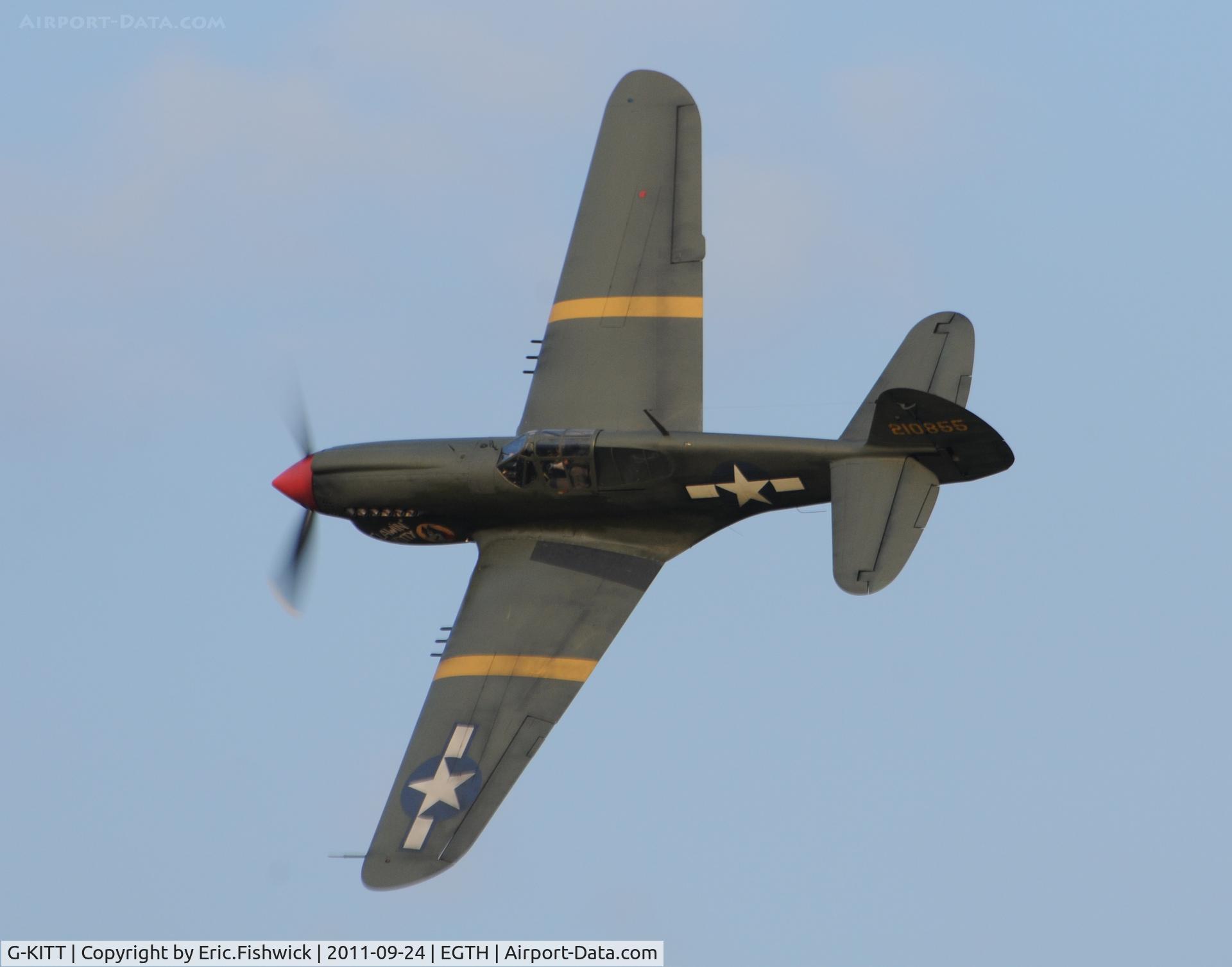 G-KITT, 1943 Curtiss P-40M Warhawk C/N 27490, 41. G-KITT with colour scheme depicting an aircraft flow by the famed 'Tuskegee Airmen'