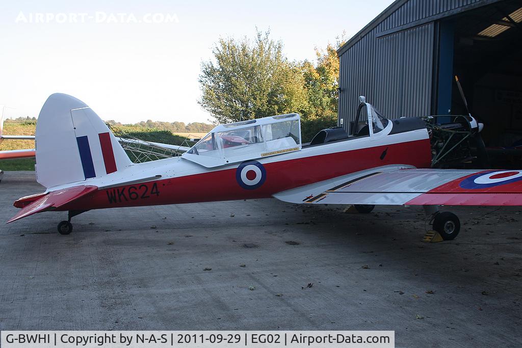 G-BWHI, 1952 De Havilland DHC-1 Chipmunk T.10 C/N C1/0637, Having some attention, Taken at Audley End