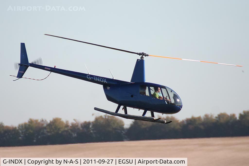 G-INDX, 2004 Robinson R44 Clipper II C/N 10491, Departing