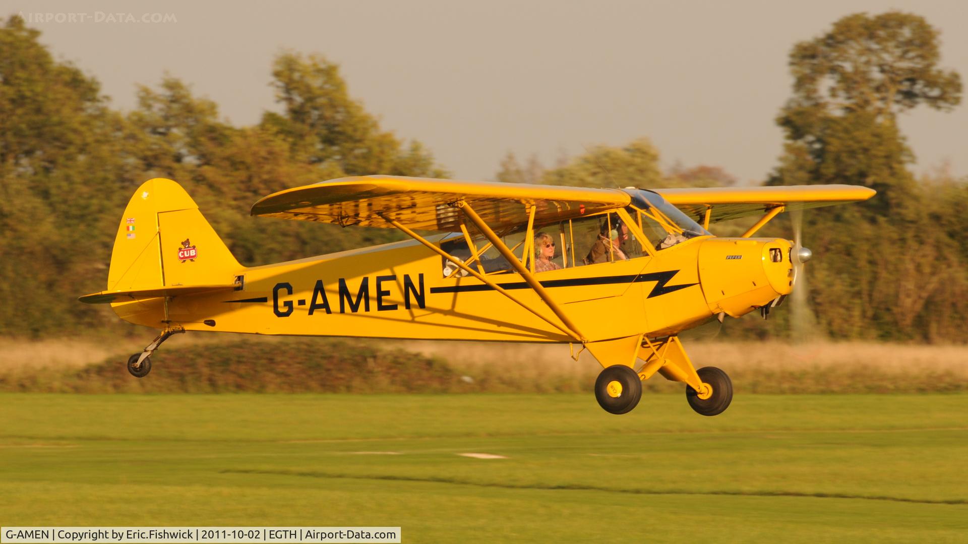 G-AMEN, 1952 Piper L-18C Super Cub C/N 18-1998, 2. G-AMEN departing Shuttleworth Autumn Air Display, October, 2011