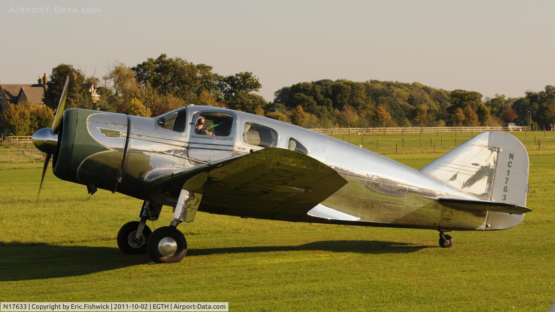 N17633, 1939 Spartan 7W Executive C/N 21, NC17633 at Shuttleworth Autumn Air Display, October, 2011