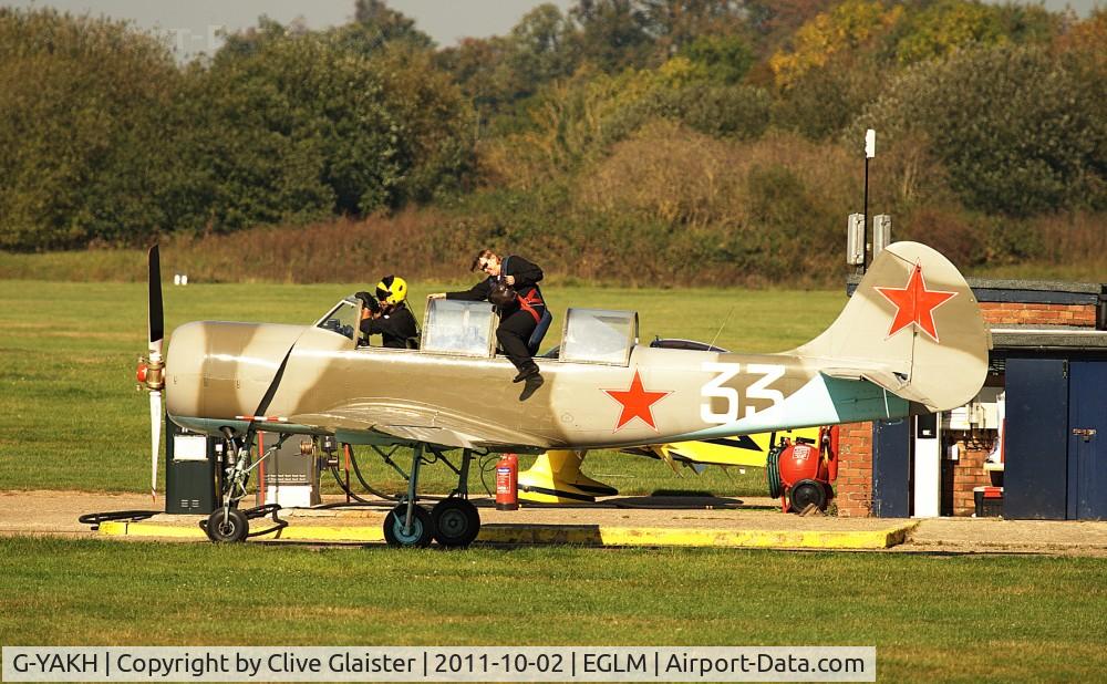 G-YAKH, 1989 Bacau Yak-52 C/N 899915, Ex: DOSAAF 102 yellow > LY-AFV > RA-01948 > G-YAKH - Originally and currently owned to, Plus 7 Minus 5 Ltd since December 2002. In the colours of the, Soviet Air Force as 33.