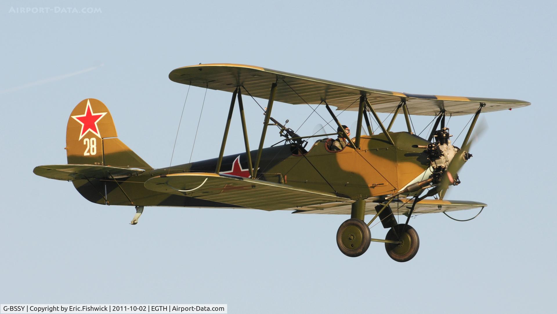 G-BSSY, 1944 Polikarpov Po-2 C/N 0094, 43. G-BSSY at Shuttleworth Autumn Air Display, October, 2011