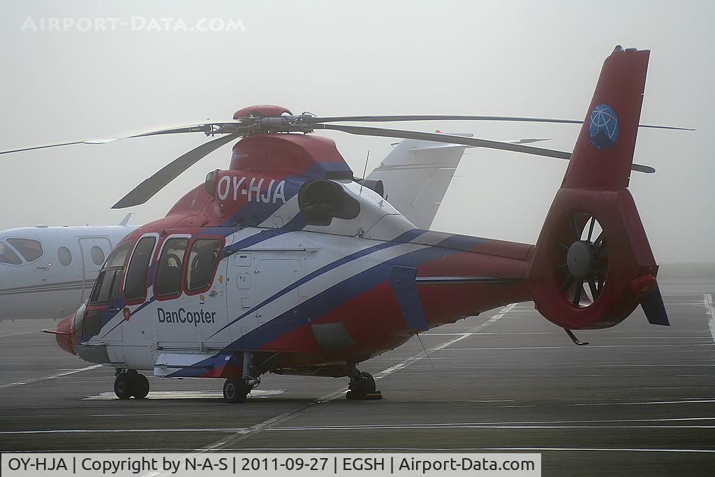 OY-HJA, 2009 Eurocopter EC-155B-1 C/N 6828, Visitor in the morning mist