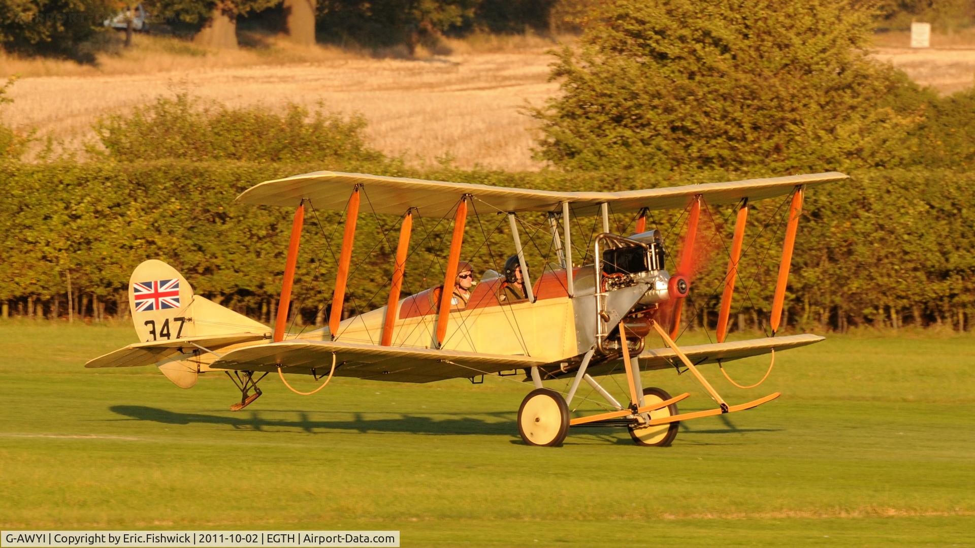 G-AWYI, 1969 Royal Aircraft Factory BE-2c Replica C/N 001, 3. G-AWYI at Shuttleworth Autumn Air Display, October, 2011