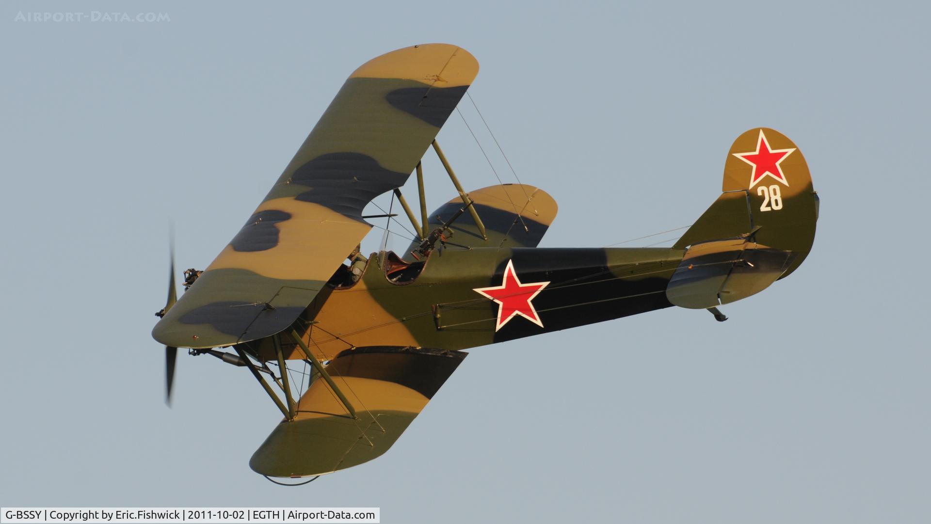 G-BSSY, 1944 Polikarpov Po-2 C/N 0094, 41. G-BSSY at Shuttleworth Autumn Air Display, October, 2011