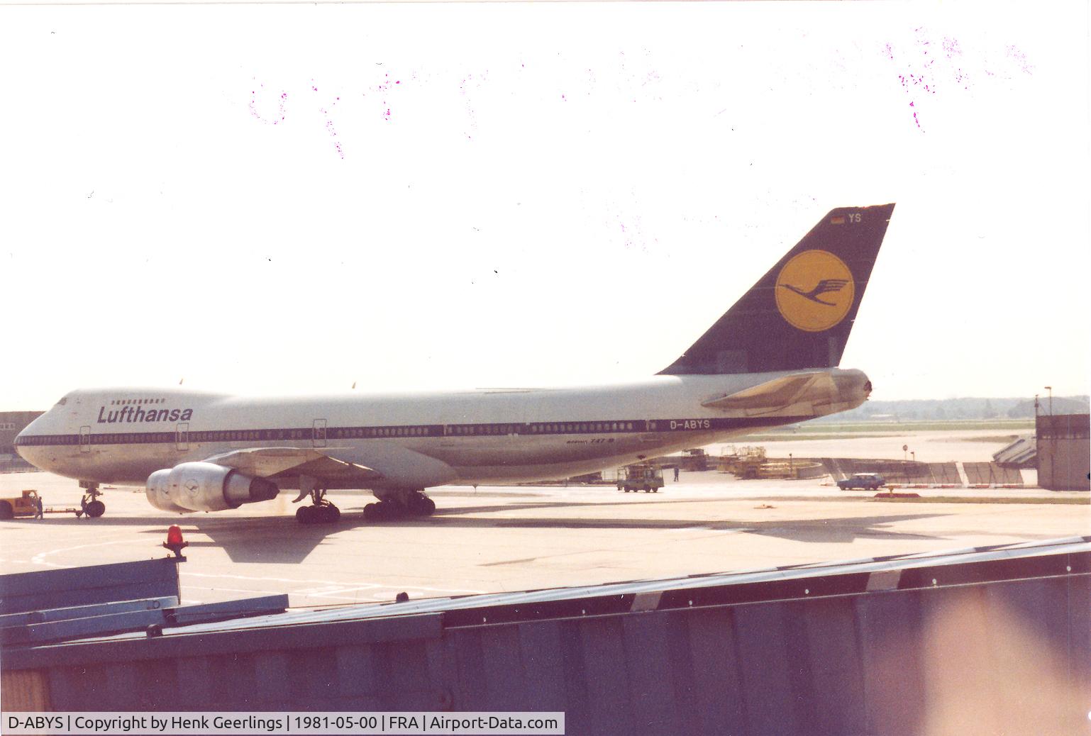 D-ABYS, 1979 Boeing 747-230B C/N 21644, Lufthansa