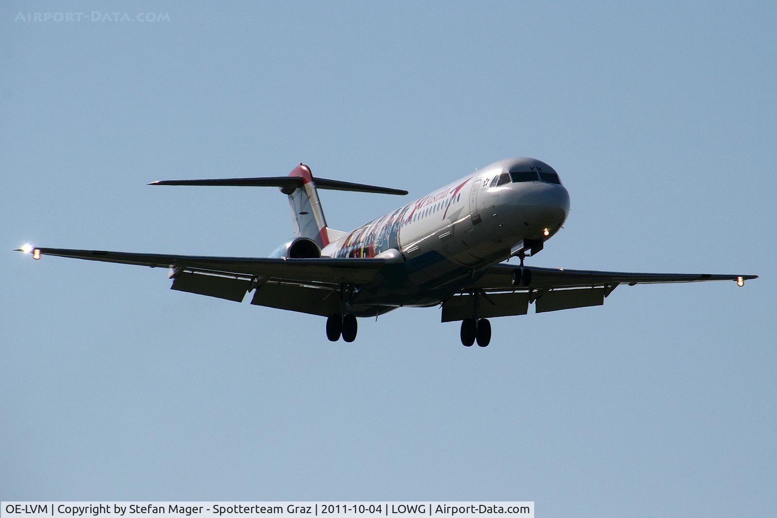 OE-LVM, 1991 Fokker F100 (F-28-0100) C/N 11361, Austrian Arrows Fokker 100 at Graz