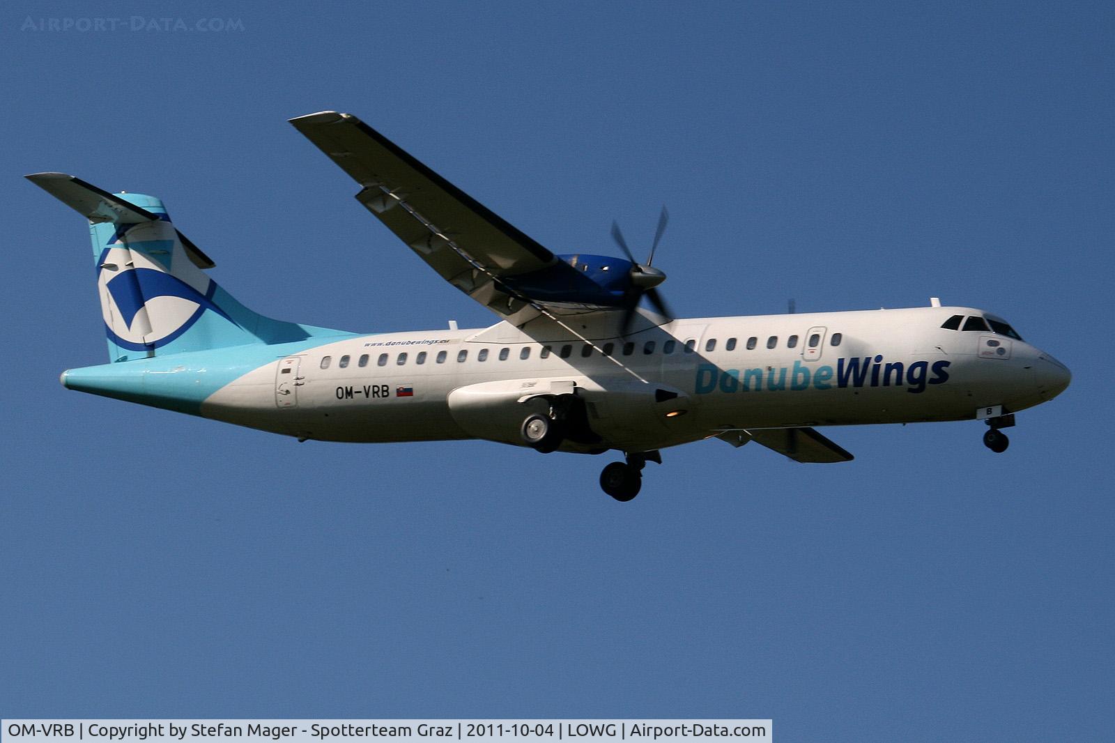 OM-VRB, 1993 ATR 72-202 C/N 367, Blue Danube Wings ATR-72 at GRZ