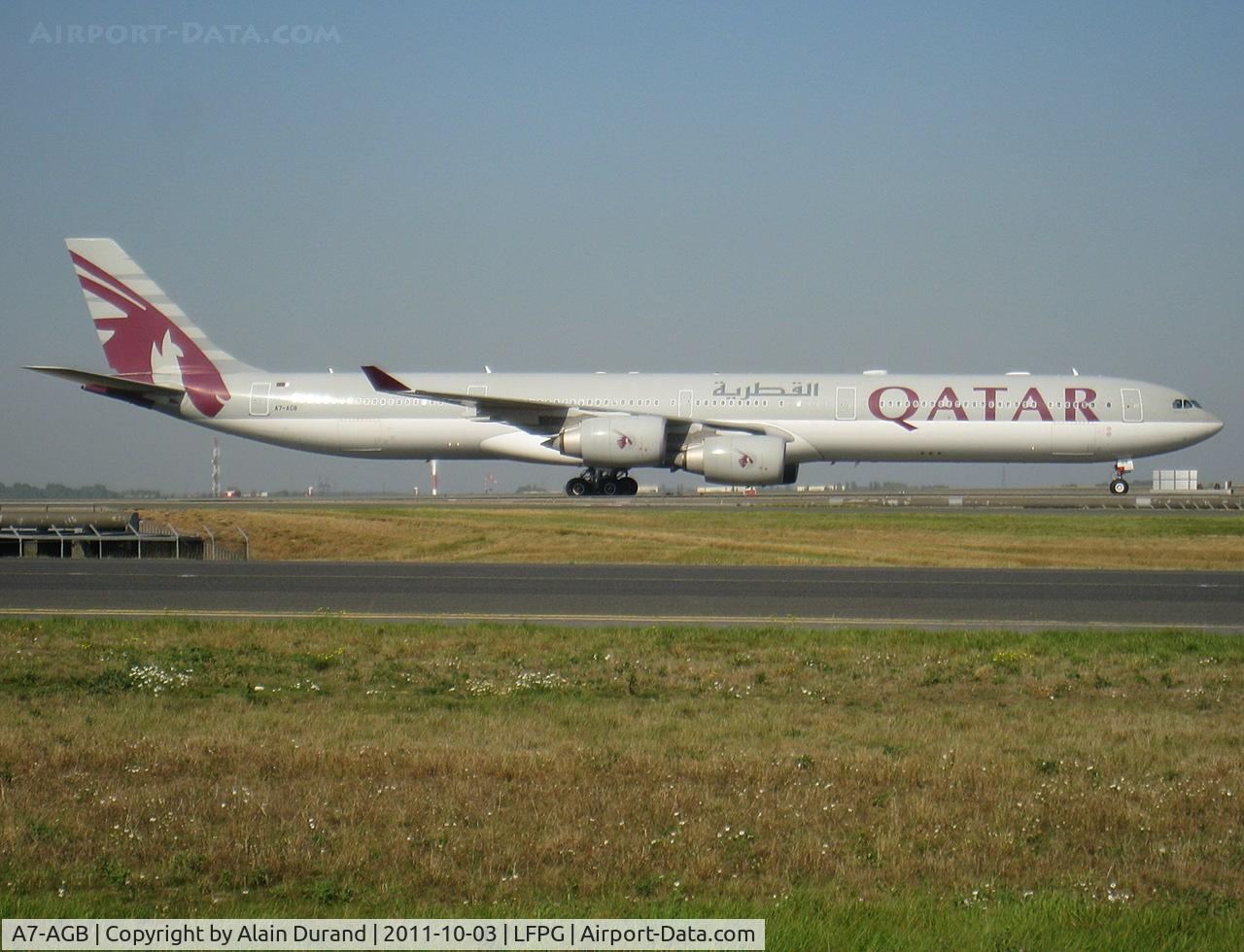 A7-AGB, 2005 Airbus A340-642X C/N 715, Landed on runway 27R and was seconds from leaving Bravo Loop