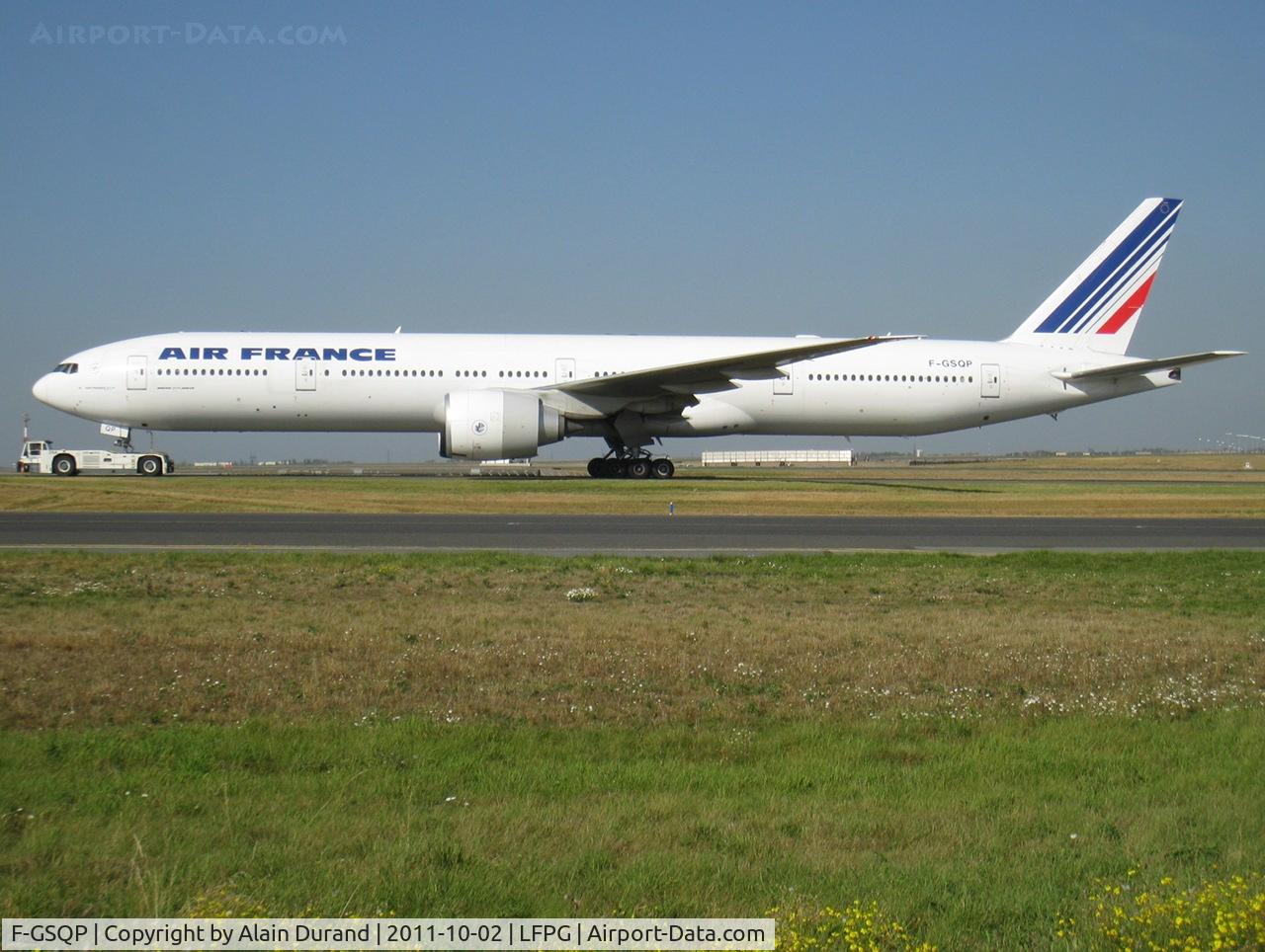 F-GSQP, 2006 Boeing 777-328/ER C/N 35676, Quebec-Papa is one of seven stretched 300s to be operated on french overseas destinations such as PTP, FDF and RUN together with long haul leisure destinations such as MCO and Cancun. Cabin conf is C14W36 and 422 economy