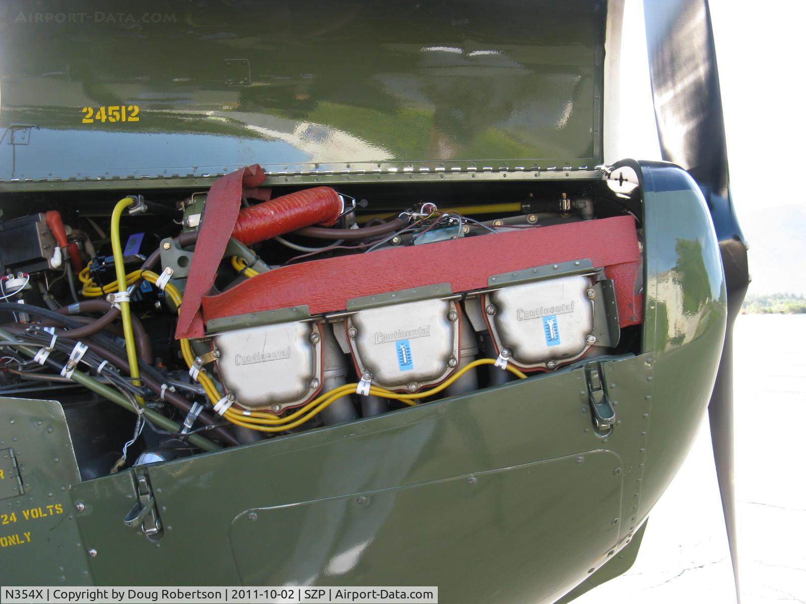 N354X, 1957 Cessna L-19E Bird Dog C/N 24512, 1957 Cessna L-19E BIRD DOG, Continental O-470-11B 213 Hp, very clean spotless engine and compartment!