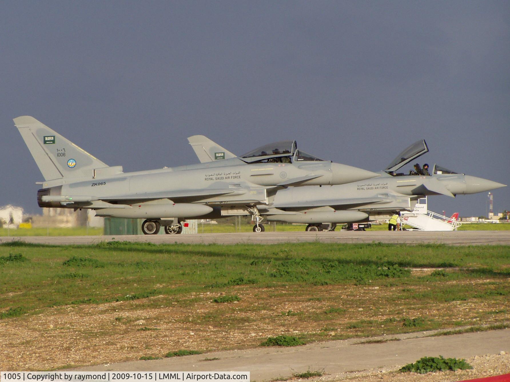 1005, 2009 Eurofighter EF-2000 Typhoon F2 C/N CS005/BS048/186, Typhoons ZK064(1005) and ZK065(1006) of Royal saudi Air Force seen in Malta on delivery flight.