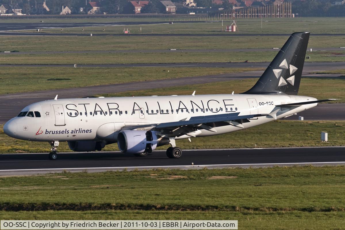 OO-SSC, 1999 Airbus A319-112 C/N 1086, decelerating after touchdown