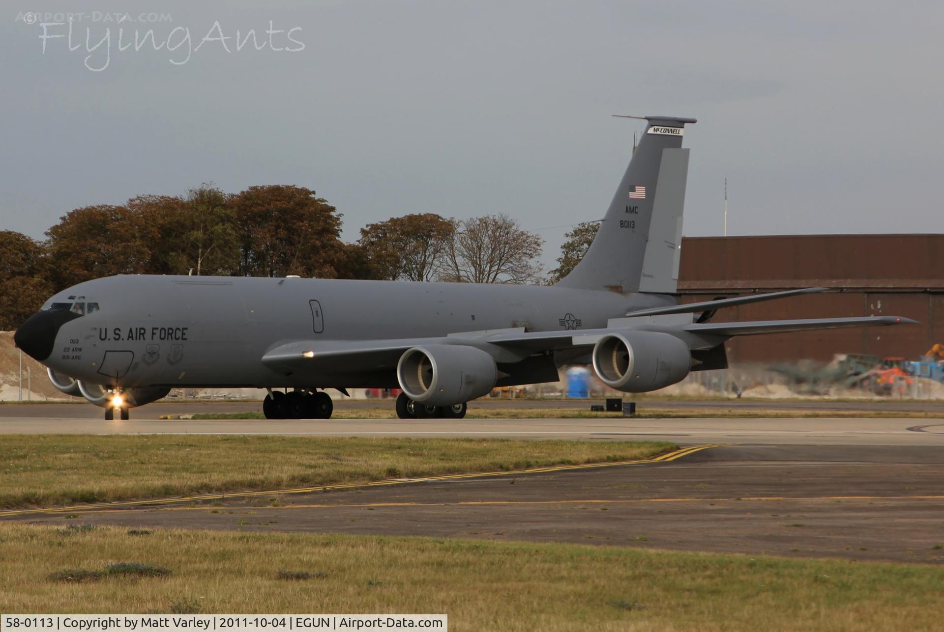 58-0113, 1958 Boeing KC-135R Stratotanker C/N 17858, Arriving at EGUN.