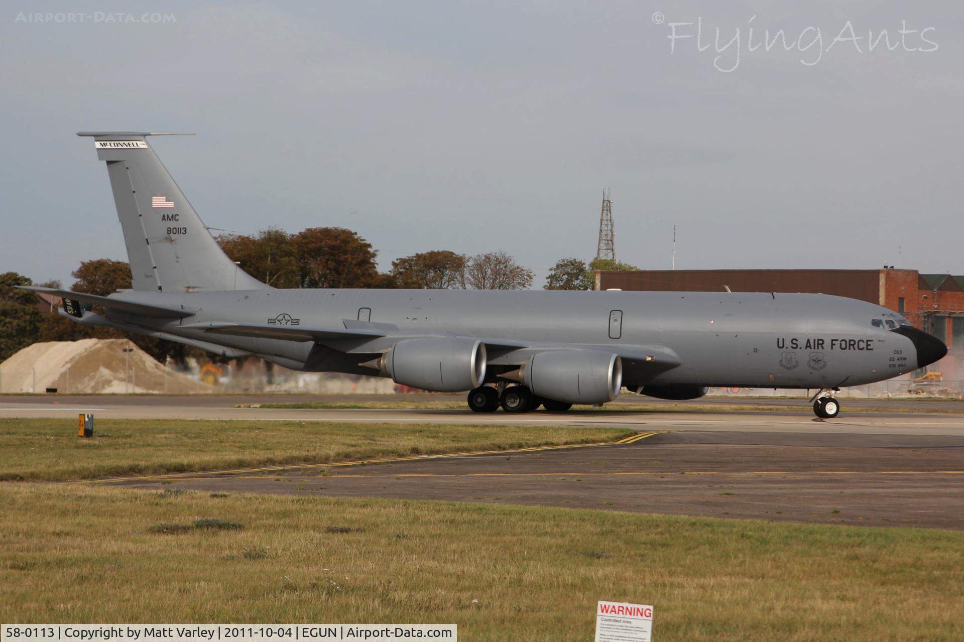 58-0113, 1958 Boeing KC-135R Stratotanker C/N 17858, Arriving at EGUN.