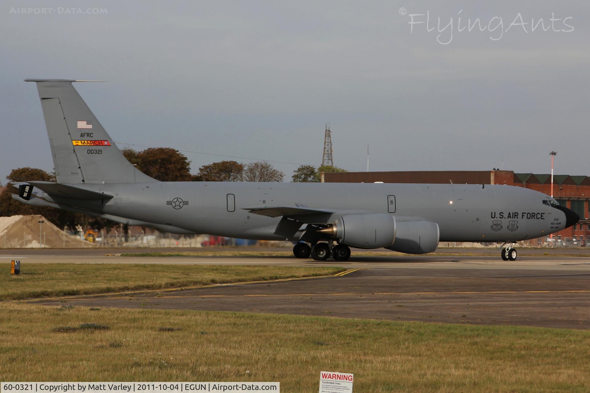 60-0321, 1960 Boeing KC-135R Stratotanker C/N 18096, Arriving at EGUN.
