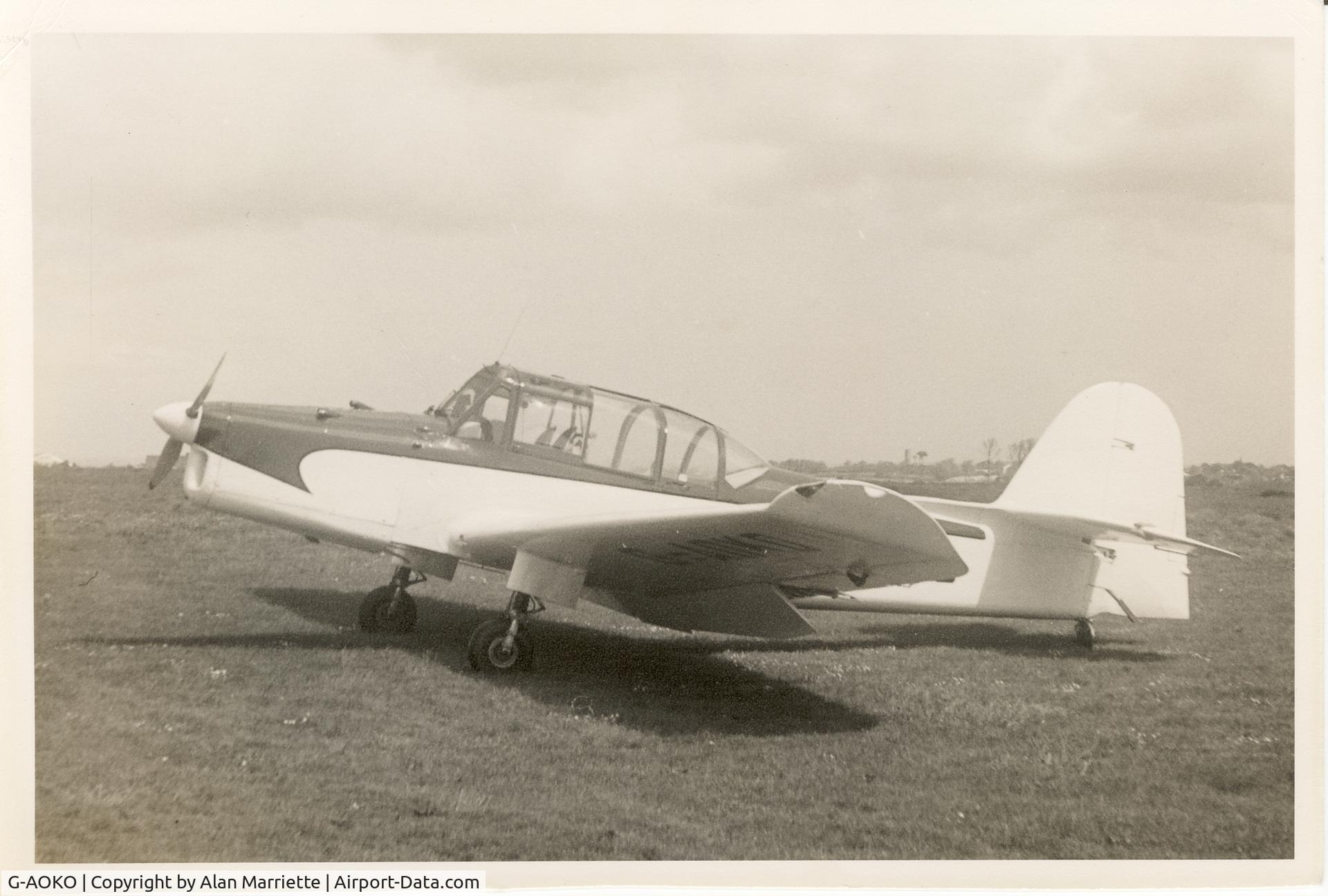 G-AOKO, 1949 Percival P40 Prentice T.1 C/N PAC-234, Photo taken in Guernsey Channel Islands in 1969. Was owned by Derek Wilson of the Guernsey Aero Club.