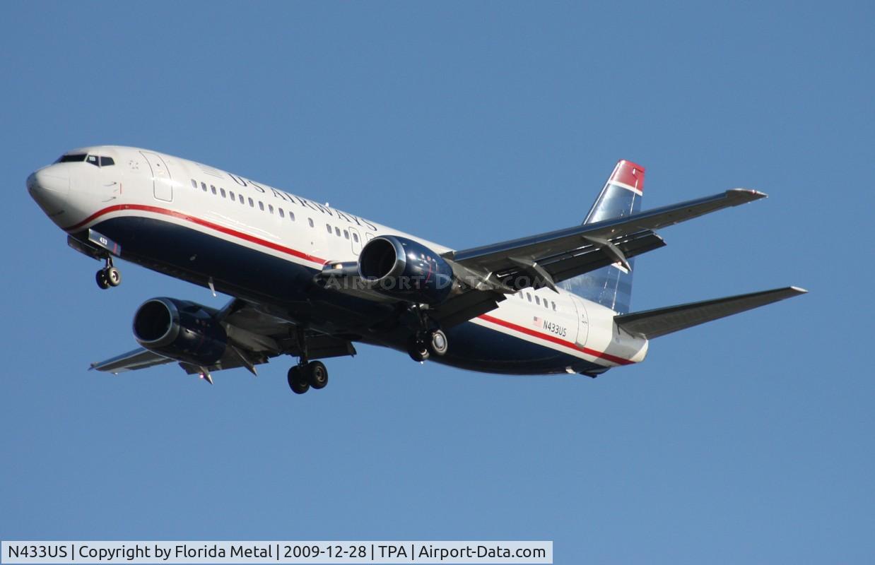 N433US, 1990 Boeing 737-4B7 C/N 24555, US Airways 737-400