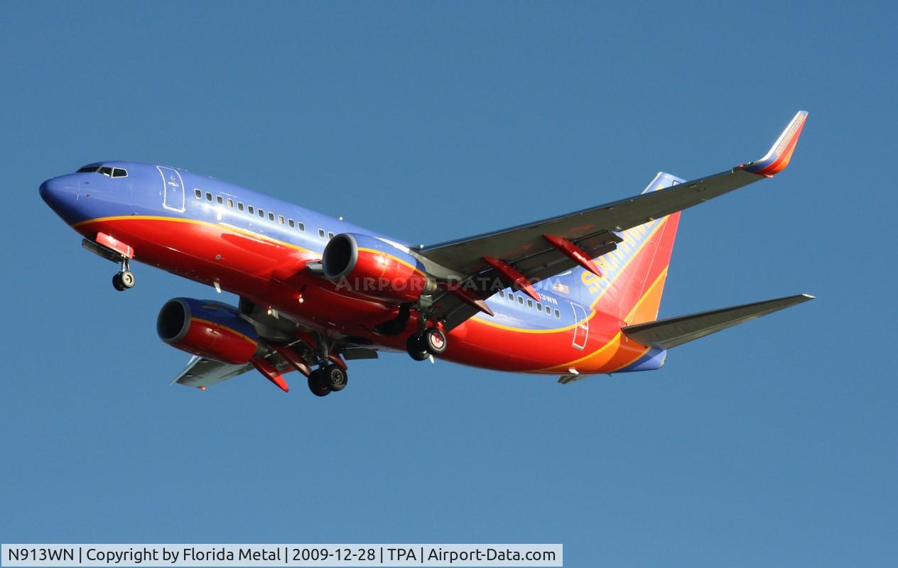 N913WN, 2008 Boeing 737-7H4 C/N 29840, Southwest 737