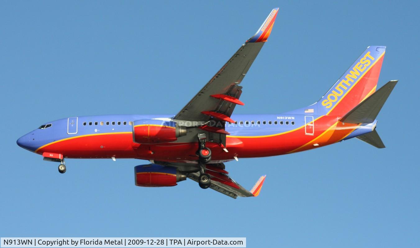 N913WN, 2008 Boeing 737-7H4 C/N 29840, Southwest 737