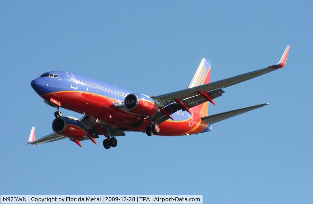 N923WN, 2008 Boeing 737-7H4 C/N 36627, Southwest 737