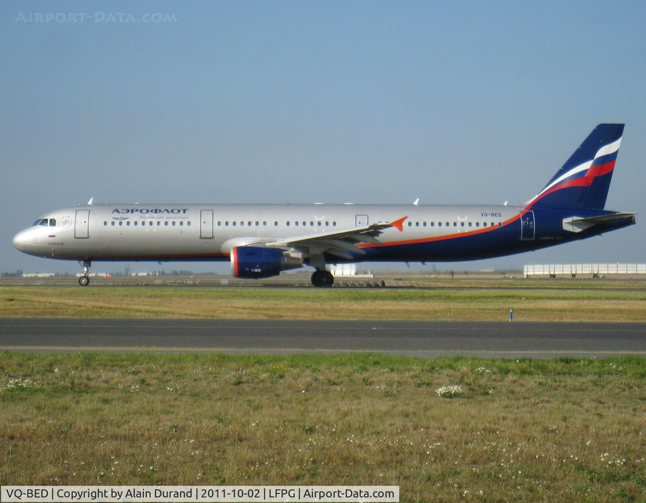 VQ-BED, 2009 Airbus A321-213 C/N 4074, 